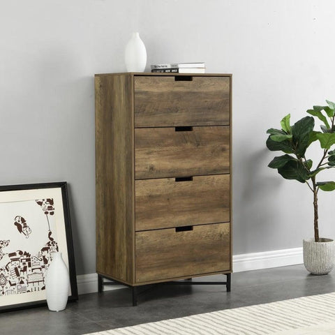 Austin Chest 4 drawers woodgrain and black