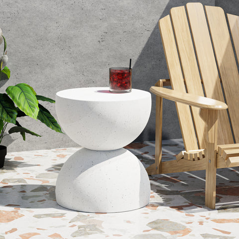 Levede Side Table Terrazzo Coffee Tables Beige-1954802989000691719