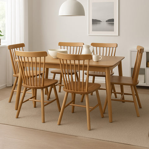 Levede 6x Dining Chairs Kitchen Windor Oak-1966287360421400583