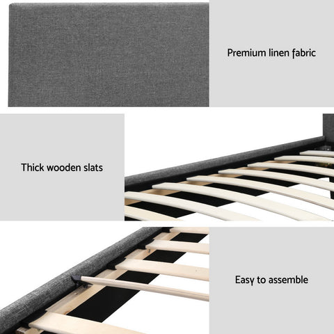 Bed Frame King Single Size Grey NEO