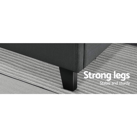 Bed Frame Double Size Charcoal TINO