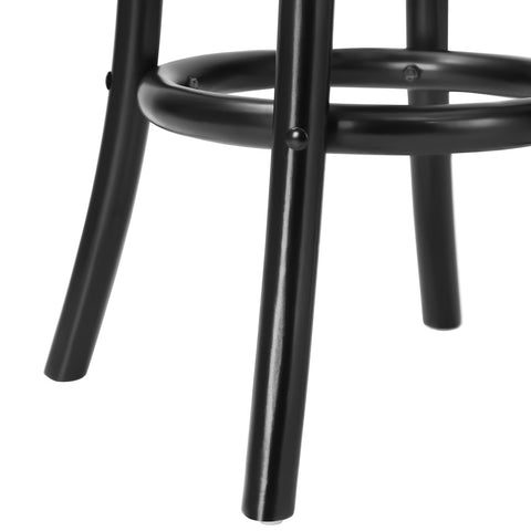 4x Bar Stools Dining Chair Rattan Seat Black