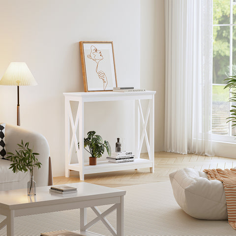 Console Table 2-Tier White