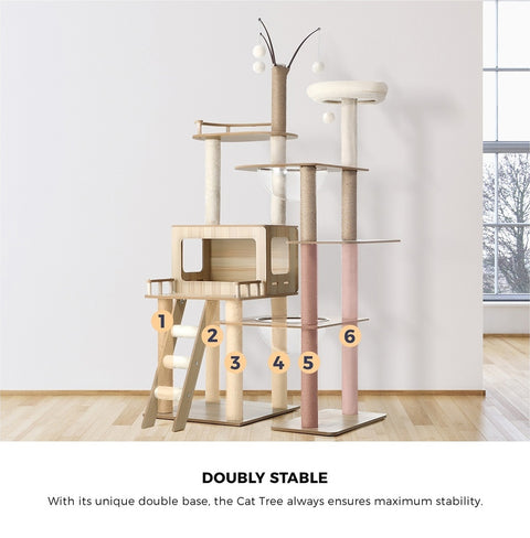 Alopet Large Cat Tree Wood Scratcher Condo House Bed 172cm