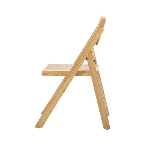 6x Dining Chairs Folding Rattan Chair Wooden