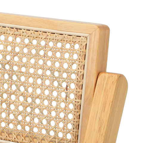 6x Dining Chairs Folding Rattan Chair Wooden
