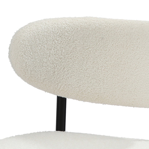 2x Dining Chairs Boucle Black and White