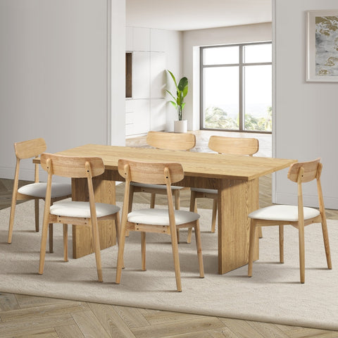 Wooden 6-Seater Dining Table and Chairs Set