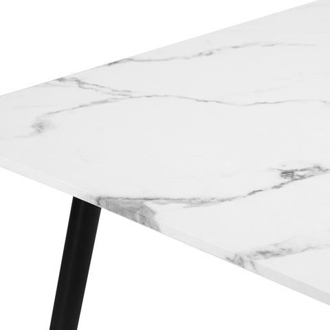 120cm Rectangle Dining Table with 4PCS Chairs White Sherpa