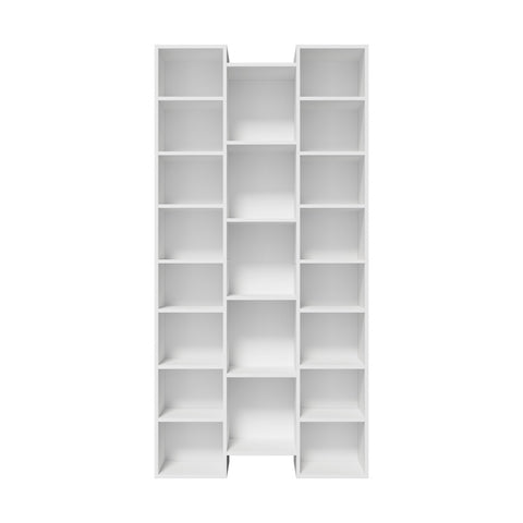 Bookshelf Display Shelf CD DVD Storage Media Rack White
