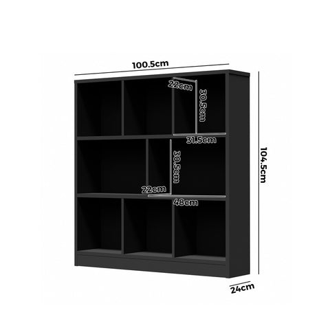 Bookshelf Display Shelves Unit Storage Organizer Black