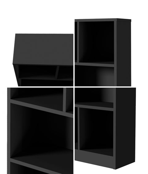 Bookshelf Display Shelves Unit Storage Organizer Black