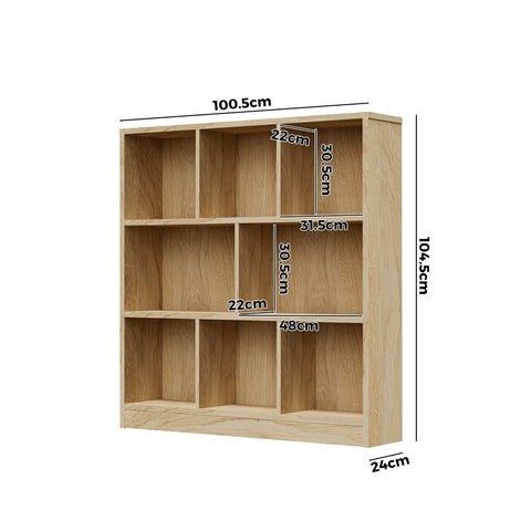 Bookshelf Display Shelves Unit Storage Organizer Natural