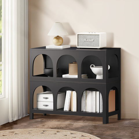 Display Shelf Storage Stand Bookshelf Black