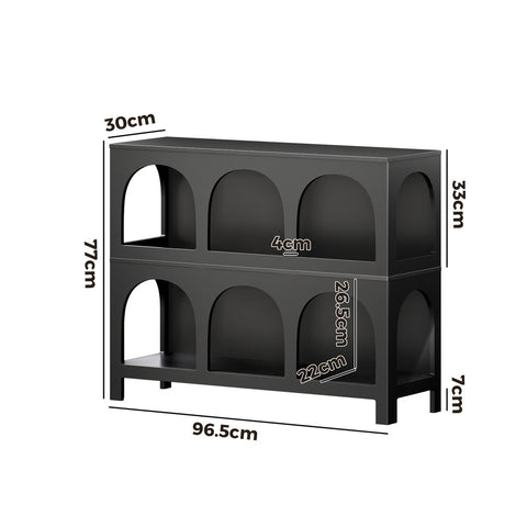 Display Shelf Storage Stand Bookshelf Black