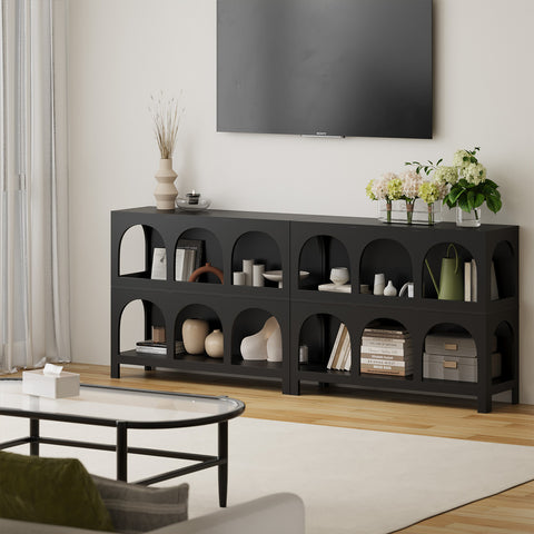 Display Shelf Storage Stand Bookshelf Black