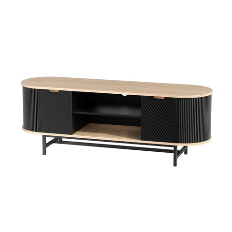 TV Unit Entertainment Unit Storage Cabinet Black Pine