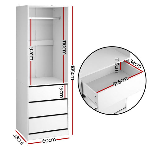 Wardrobe Clothes Closet Storage Organizer White