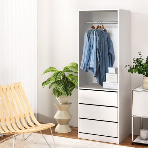 Wardrobe Clothes Closet Storage Organizer White