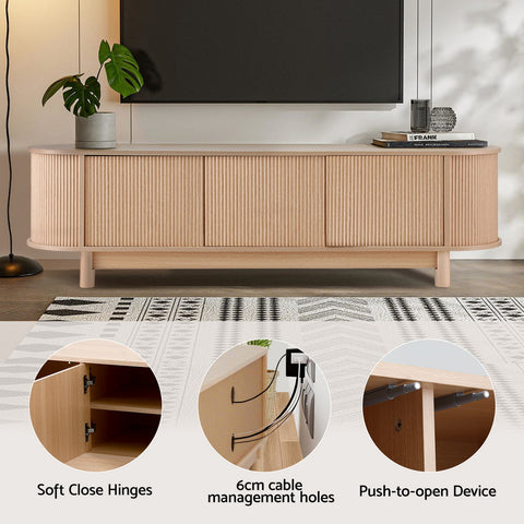 TV Unit Entertainment Unit Storage Cabinet 160cm Pine