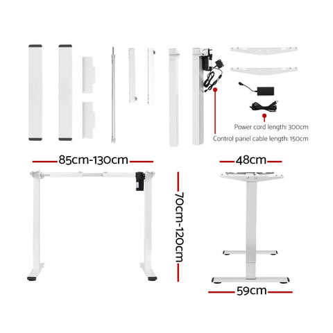 Standing Desk Motorised Sit Stand Desks White Oak 140CM