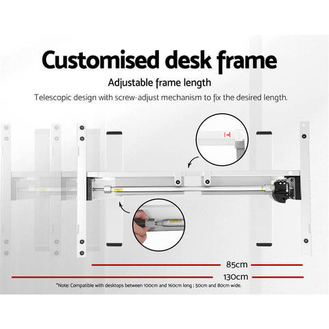 Standing Desk Motorised Sit Stand Desks White 140CM