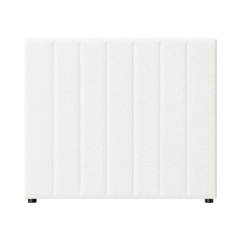 Bed Frame Headboard King Single White Boucle