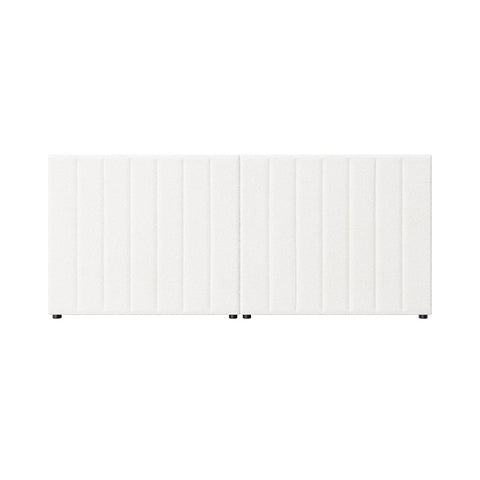 Bed Frame Headboard Double Queen King White Boucle