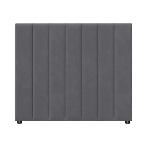 Bed Frame Headboard King Single Size Grey Velvet