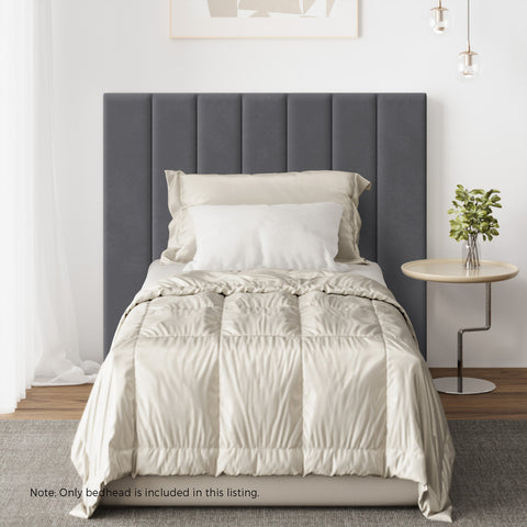 Bed Frame Headboard King Single Size Grey Velvet