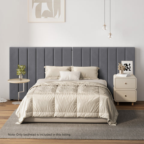 Bed Frame Headboard Double Queen King Size Grey Velvet