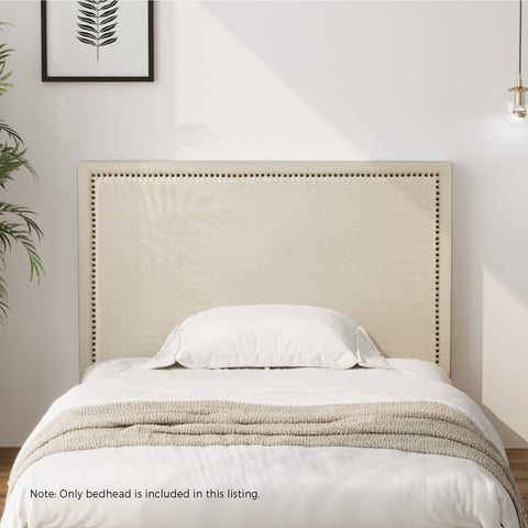 King Single Bed Headboard Bedhead Beige