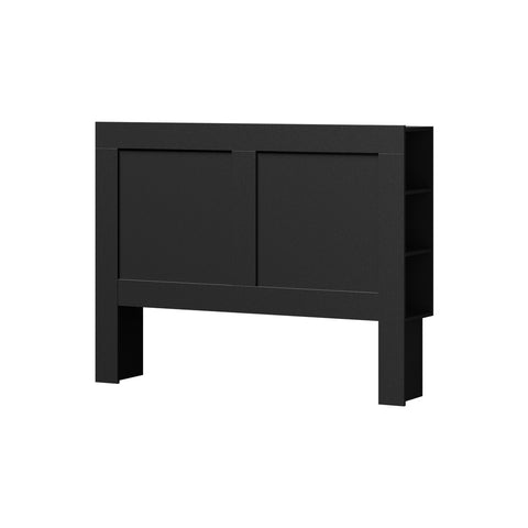 Headboard Queen Size Bedhead with Storage Shelves Black