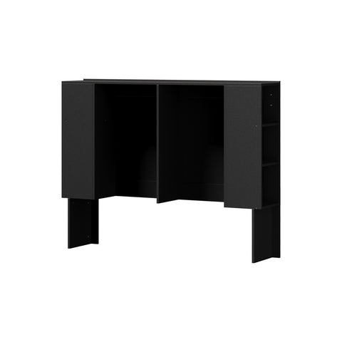 Headboard Queen Size Bedhead with Storage Shelves Black