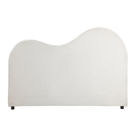 Bed Head Double Size Headboard Boucle Fabric White