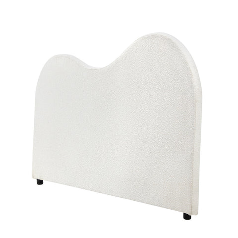 Bed Head Double Size Headboard Boucle Fabric White