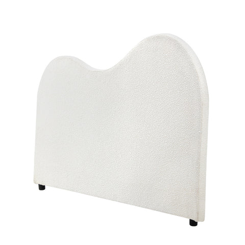 Bed Head King Size Headboard Boucle Fabric White
