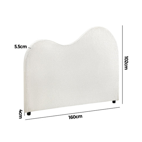 Bed Head Queen Size Headboard Boucle Fabric White