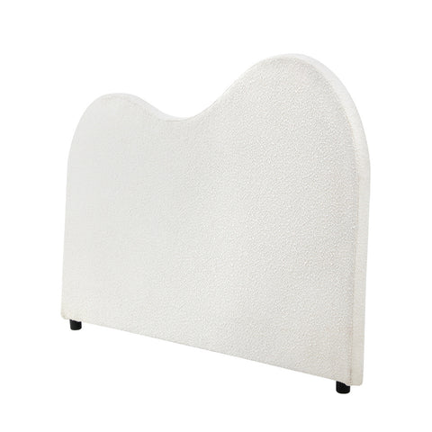 Bed Head Queen Size Headboard Boucle Fabric White