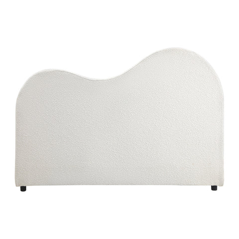 Bed Head Single Size Headboard Boucle Fabric White