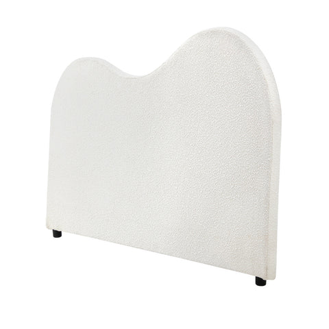 Bed Head Single Size Headboard Boucle Fabric White