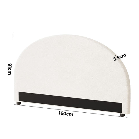 Bed Head Queen Size Headboard Boucle White