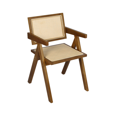 Levede 6x Walnut Wicker Armchair Dining Chair-1966287372651991048