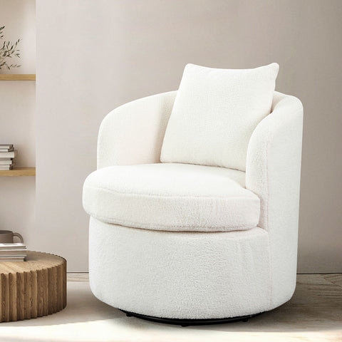 Levede Fleece Swivel Chair-1954802380256186374