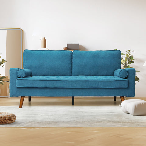 Levede Fabric Sofa Armchair 3 Seater Couch Blue 191cm Wide-1864184596522995718