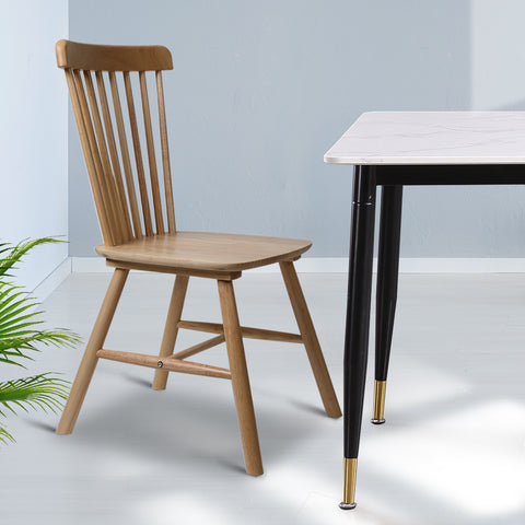 Levede 2x Dining Chairs Kitchen Windor Oak-1954802978275856391