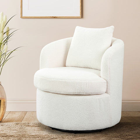 Levede Fleece Swivel Chair-1954802380256186375