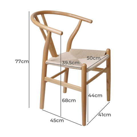 Levede 2x Dining Chairs Wooden Hans Clear-1954802980792438786