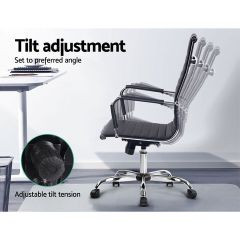 Office Chair Conference Chairs PU Leather High Back Black