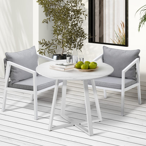 Livsip Outdoor Dining Set Bistro Setting 3PCS White